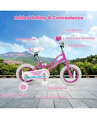 Mecale Inch Kids Bike for Aged 3-8 Years Old with Adjustable Handlebar Pink- Starlight Wave