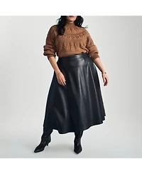 Universal Standard Women's Plus Charlotte Leather Skirt