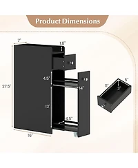 Volenca Small 4-Tier Bathroom Storage Cabinet with Slide-Out Drawers and Casters