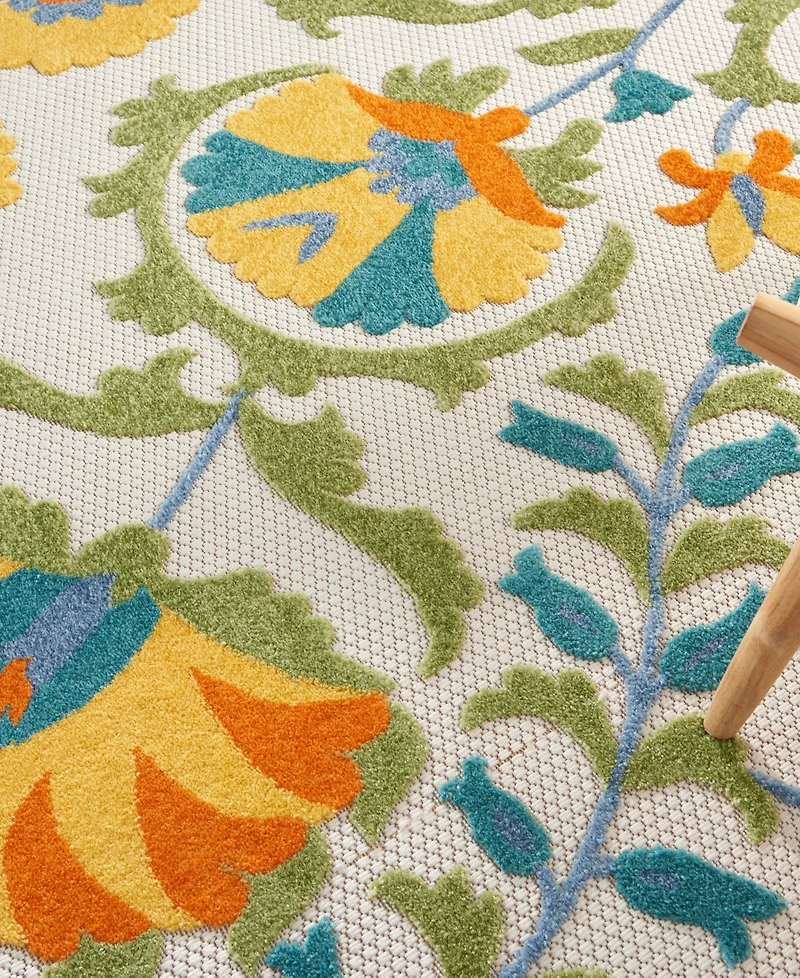 Nourison Home Aloha ALH22 7'10" x 7'10" Round Outdoor Area Rug