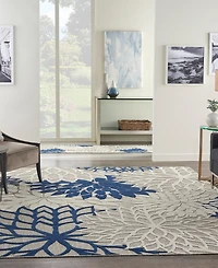 Nourison Home Aloha ALH05 Ivory and Navy 7' x 10' Outdoor Area Rug