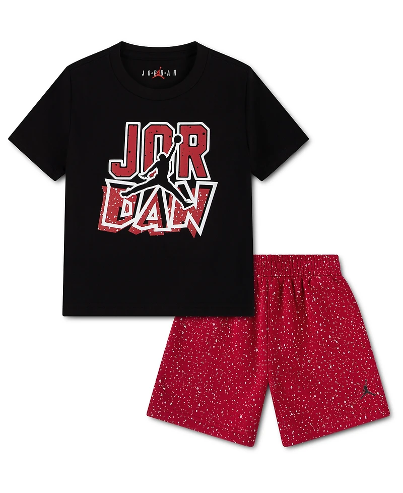 Jordan Boys' Toddler 2T-4T The Greatest Speckle T-Shirt & Shorts, 2-Piece Set