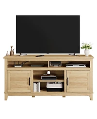 gaomon 63" Rustic Farmhouse Tv Stand for 70" TVs, Media Console with Height-Adjustable Shelves