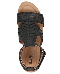 Earth Women's Helodie Fisherman Round Toe Wedge Sandals