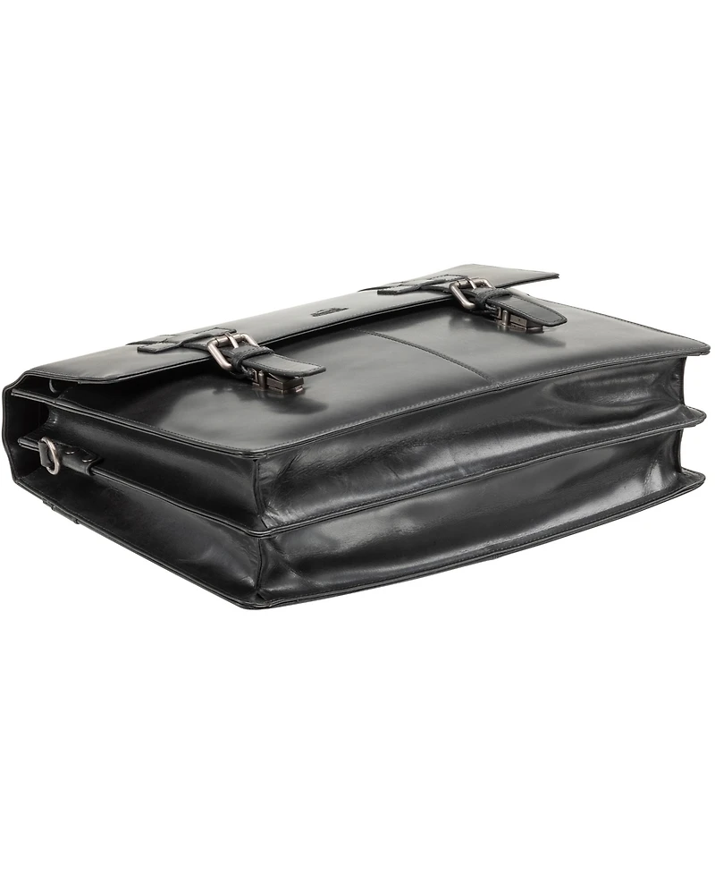 Mancini Men's Double Compartment Laptop Briefcase