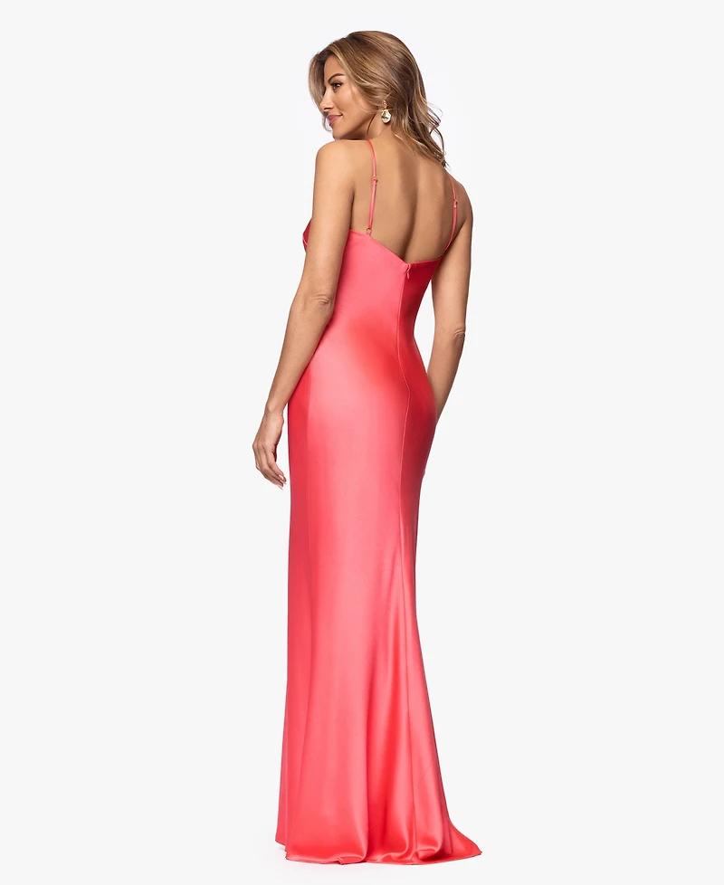 Xscape Women's Printed Halter Neck Maxi Dress