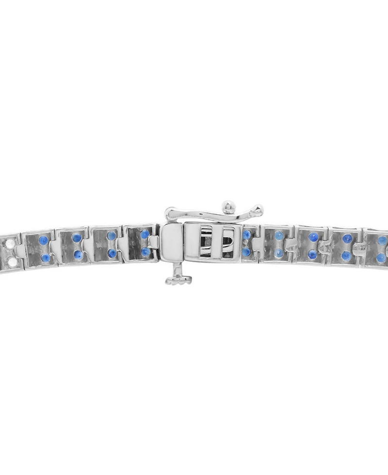 Macy's Sapphire (2-1/2 ct. t.w.) and Diamond (1/10 ct. t.w.) Bracelet in 10k White Gold