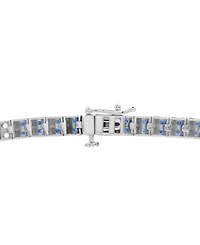 Macy's Sapphire (2-1/2 ct. t.w.) and Diamond (1/10 ct. t.w.) Bracelet in 10k White Gold