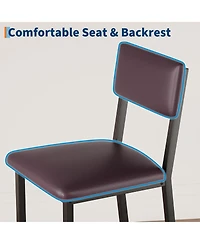 gaomon 5-Piece Counter Height Dining Table Set for 4 with Footrest & Corner Protectors, Kitchen Table and 4 Upholstered Bar Stools