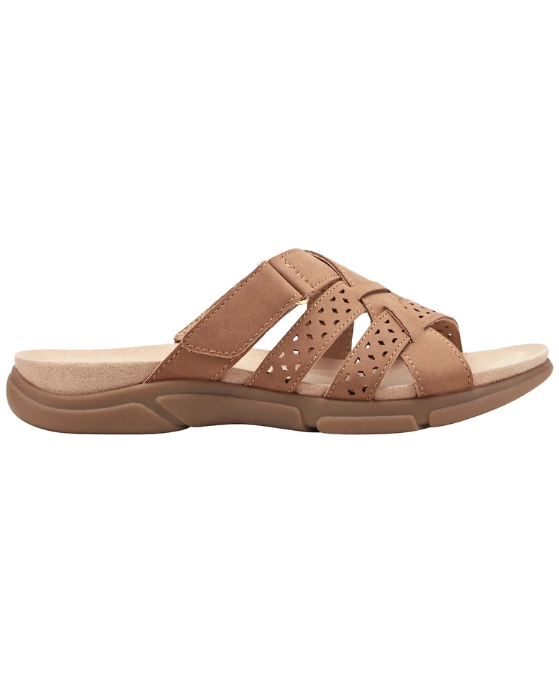 Easy Spirit Women's Melinna Strappy Flat Slip-On Sandals