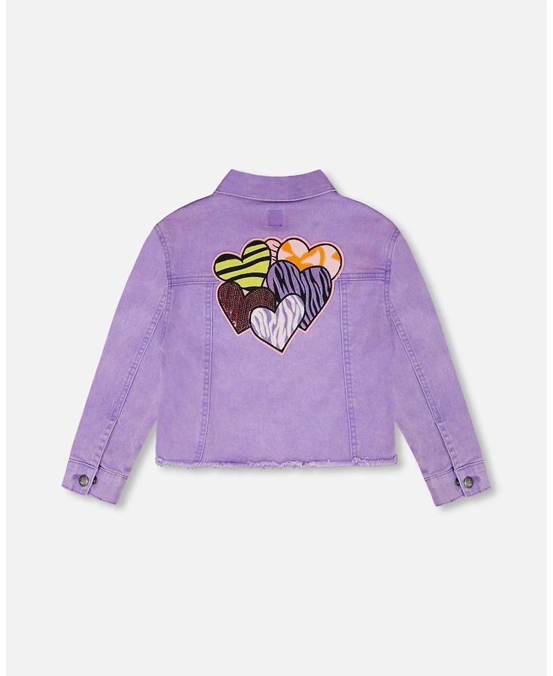 Deux par Girls Denim Jacket with Embroidery