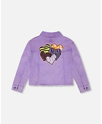 Deux par Girls Denim Jacket with Embroidery