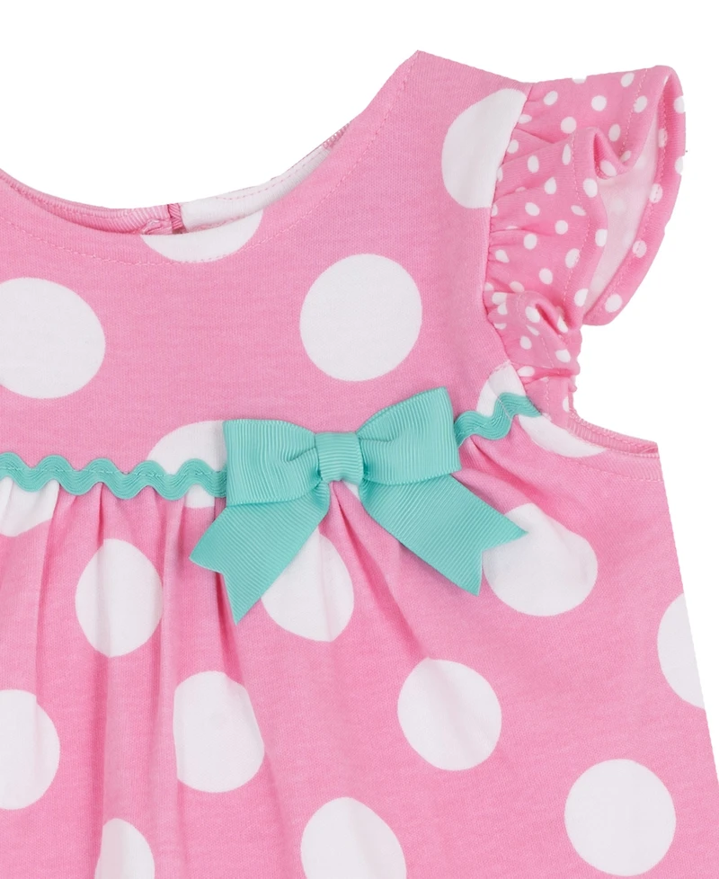 Rare Editions Baby Girls' Interlock Crewneck Top and Pull-On Leggings, 2-Piece Set