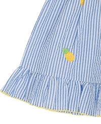 Rare Editions Baby Girls' Pineapple Schiffli Seersucker Square Neck Dress and Panty, 2-Piece Set