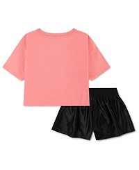 Jordan Toddler Girls' 2T-4T Flowy Durasheen Crewneck T-Shirt and Shorts, 2-Piece Set