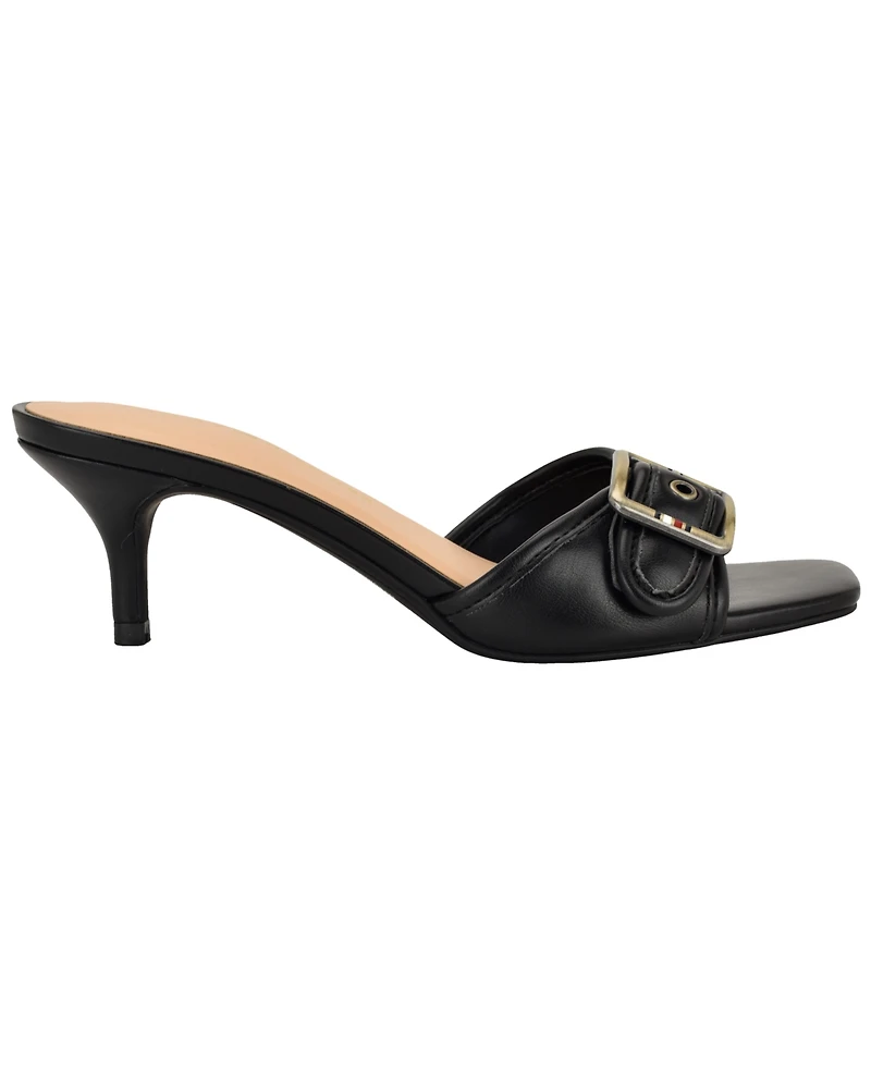 Tommy Hilfiger Women's Camhila Buckle Strap Kitten Heel Sandals