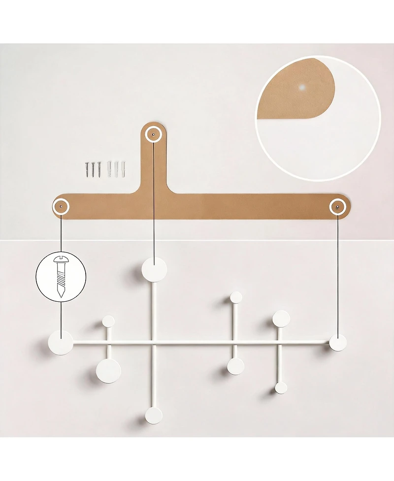 Yigii Minimalist Metal Wall Hook Rack 10 Hooks