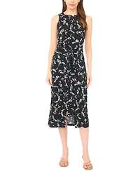 CeCe Women's Sleeveless Wrap Knit Crew Neck Midi Dress