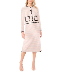 CeCe Women's Crochet Detail Knit Midi Skirt