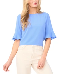 CeCe Women's Ruffled-Cuff 3/4-Sleeve Crew Neck Top
