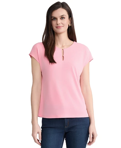 Jones New York Women's Round Neck Short-Sleeve Top