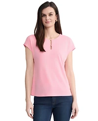 Jones New York Women's Round Neck Short-Sleeve Top