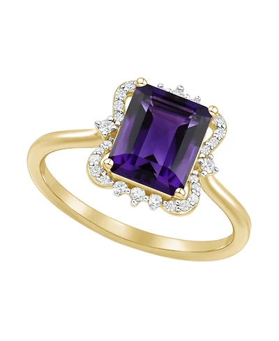 Macy's Swiss Blue Topaz (2-3/4 ct. t.w.) and Diamond Ring 14k Yellow Gold (also available Amethyst Onyx)