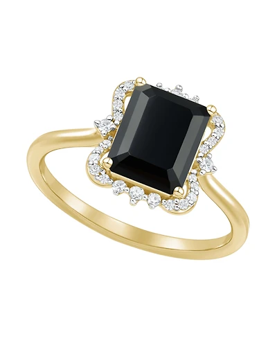 Macy's Swiss Blue Topaz (2-3/4 ct. t.w.) and Diamond Ring 14k Yellow Gold (also available Amethyst Onyx)