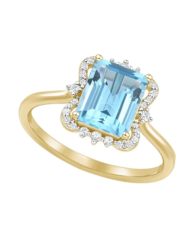 Macy's Swiss Blue Topaz (2-3/4 ct. t.w.) and Diamond Ring 14k Yellow Gold (also available Amethyst Onyx)