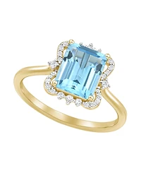 Macy's Swiss Blue Topaz (2-3/4 ct. t.w.) and Diamond Ring 14k Yellow Gold (also available Amethyst Onyx)