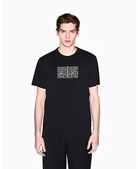 A|X Armani Exchange Men's Short Sleeve Jersey Printed Box Logo T-Shirt