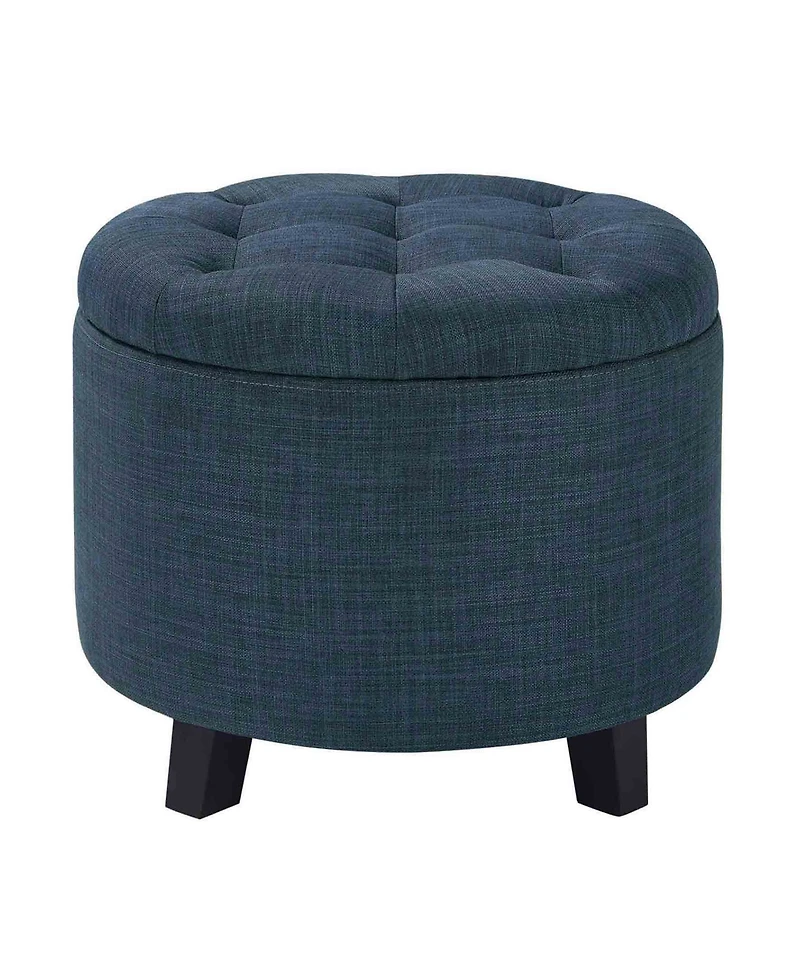 Convenience Concepts 17" Plywood Round Storage Ottoman