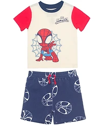 Spider-Man Toddler Boys' 2T-5T Spidey and His Amazing Friends Short-Sleeve T-Shirt and Shorts, 2-Piece Set