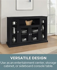 Convenience Concepts 52" Highboy Glass Storage Tv Stand