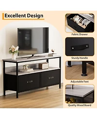 Gaomon 50" Dresser-Style Tv Stand, Compact Living Room Entertainment Center with 2 Drawers