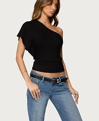 Edikted Women's Asymmetric One Shoulder Top