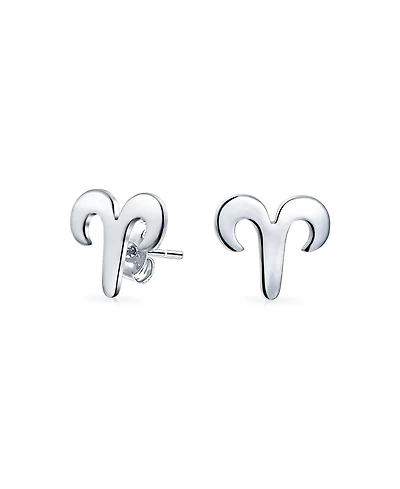 Bling Jewelry Tiny Simple Aries Astrology Horoscope Zodiac Stud Earrings .925 Sterling Silver