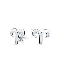 Bling Jewelry Tiny Simple Aries Astrology Horoscope Zodiac Stud Earrings .925 Sterling Silver