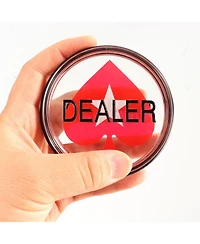 Gse Games & Sports Expert 1-Pack 3" Double-Sided Casino Grade Clear Acrylic Poker Dealer Puck Button for Gambling Card Games