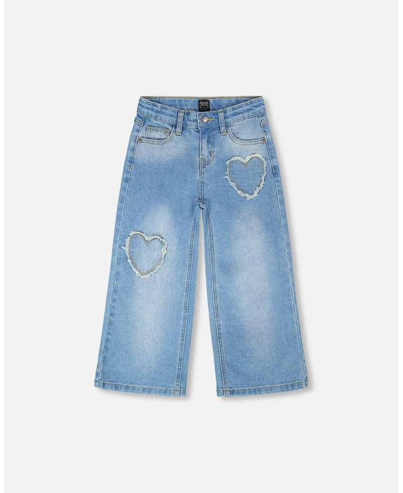 Draft - Deux par Toddler Girls Wide Leg Denim Jeans