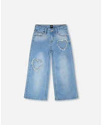 Draft - Deux par Toddler Girls Wide Leg Denim Jeans