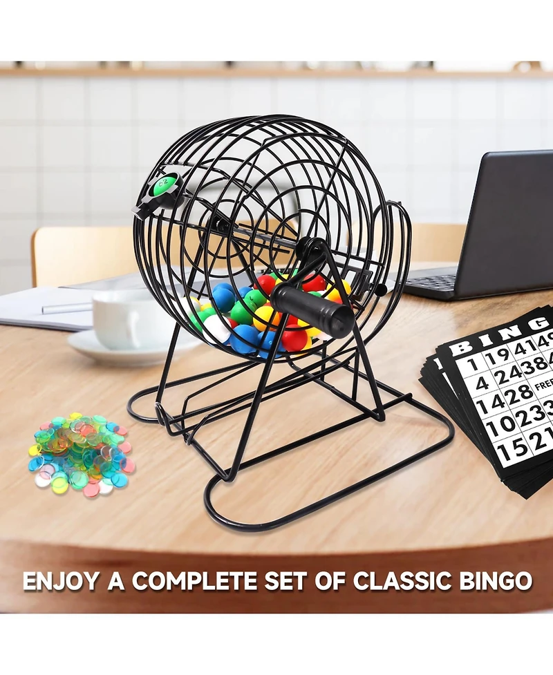 Gse Games & Sports Expert Deluxe Bingo Game Set with Bingo Cage and Master Board, 75 Bingo Balls, 150 Chips, 18 Bingo Cards