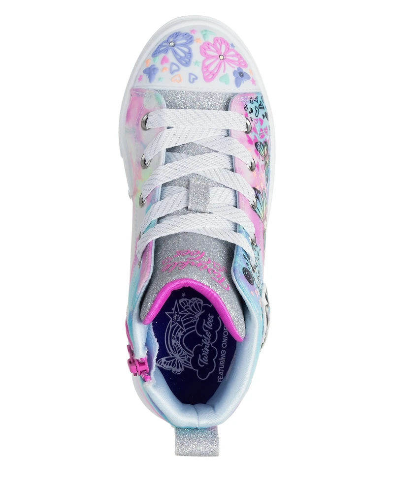 Skechers Little Girls Twinkle Toes: Sparks - Butterfly High Top Light-Up Casual Sneakers from Finish Line