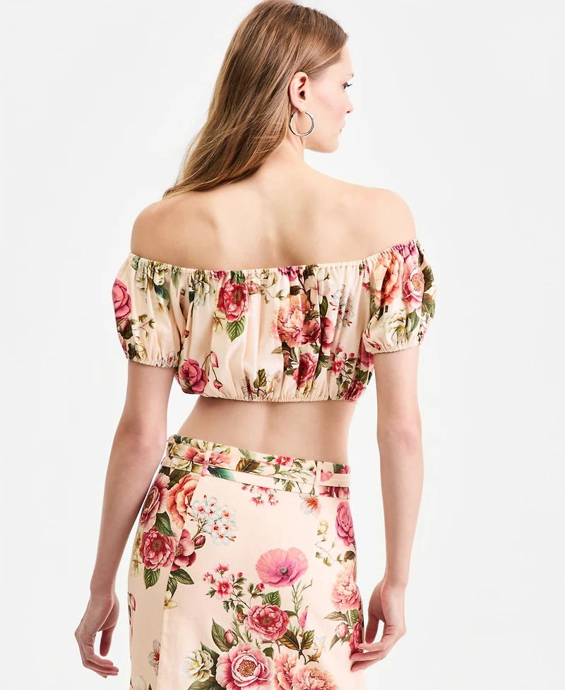 Guess Women's Ryan Off-The-Shoulder Floral Top