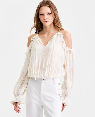 Guess Women's Emilia Long-Sleeve Cold Shoulder Top