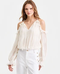 Guess Women's Emilia Long-Sleeve Cold Shoulder Top
