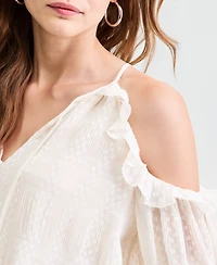 Guess Women's Emilia Long-Sleeve Cold Shoulder Top