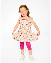 Deux par Toddler Girls Tunic and Cotton Capri Set Off Printed Flowers - Toddler|Child