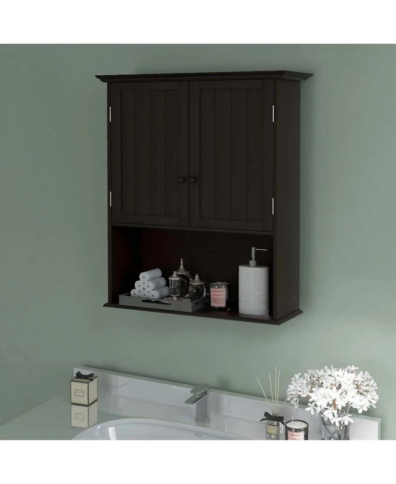 Volenca Wall-Mount Bathroom Storage Cabinet with Doors and Shelves Organizer