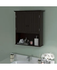 Volenca Wall-Mount Bathroom Storage Cabinet with Doors and Shelves Organizer